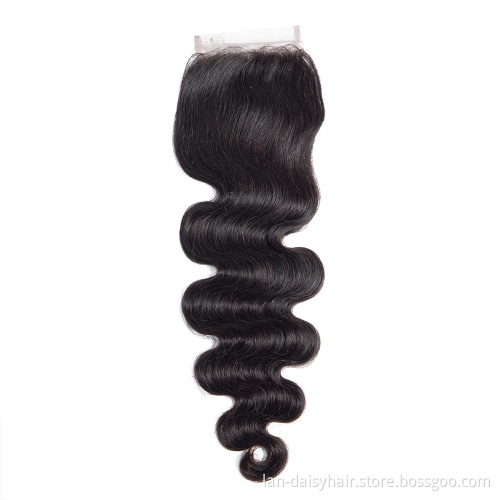 10A Grade Hair Extension Double Weft Unprocessed Body Wave India Virgin Human Hair 3bundles  with Lace Closure 4x4